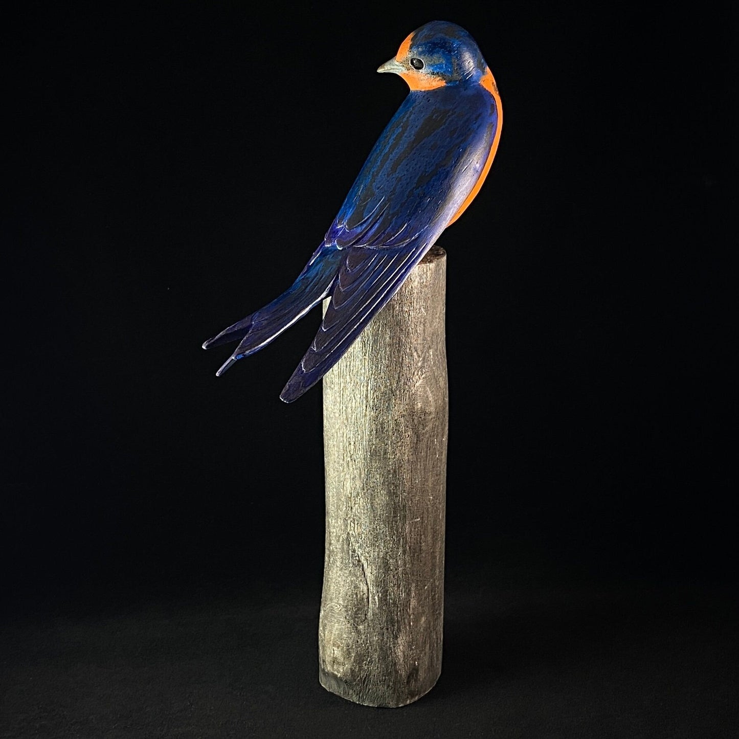 11 Inch Handmade, Hand-painted Wooden Barn Swallow