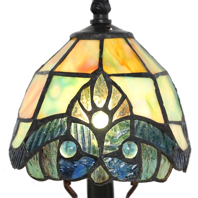 12’ Multicolor Mini Tiffany Style Accent Lamp - Cathedral