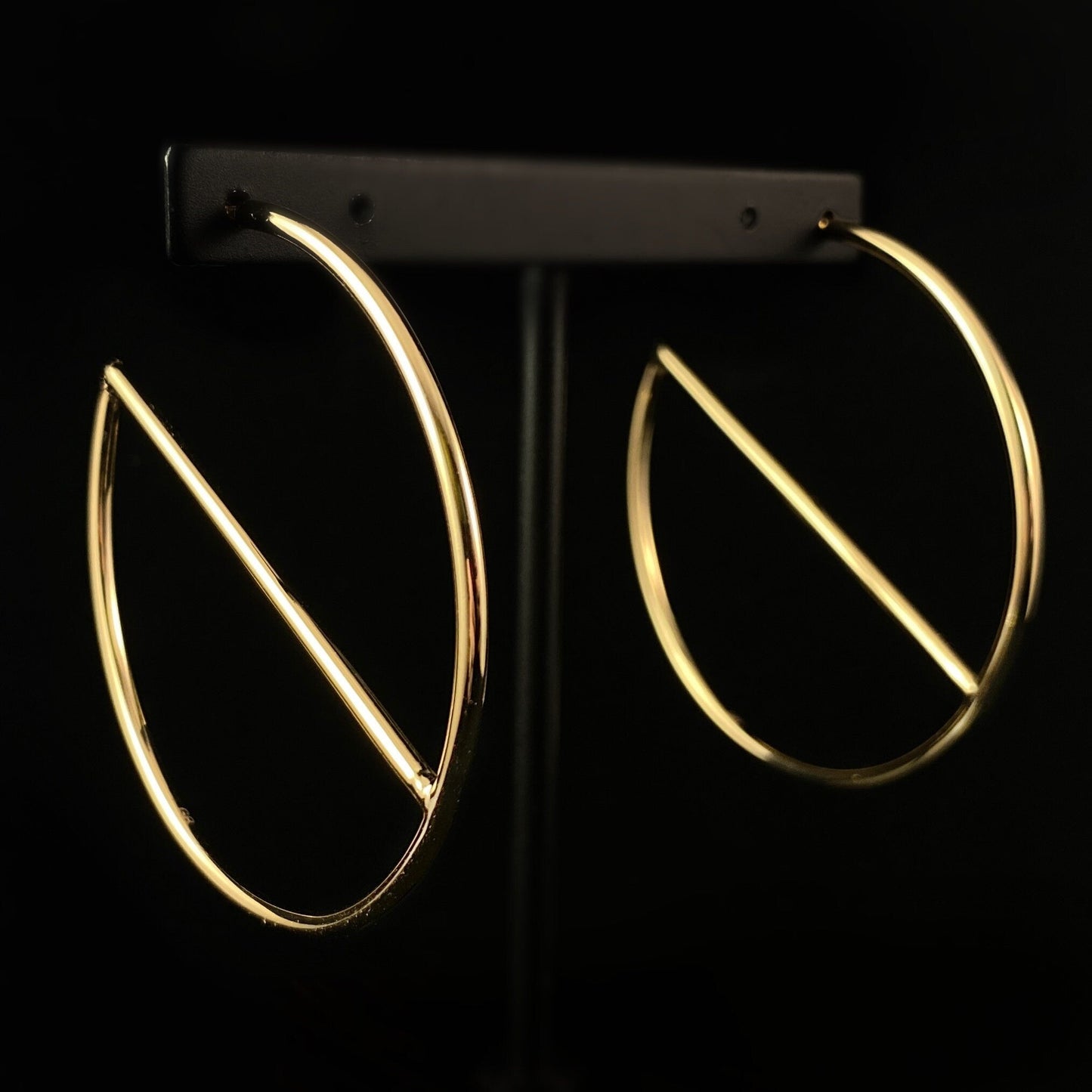 1920s Large Gold Minimalist Hoops Earrings - Glam