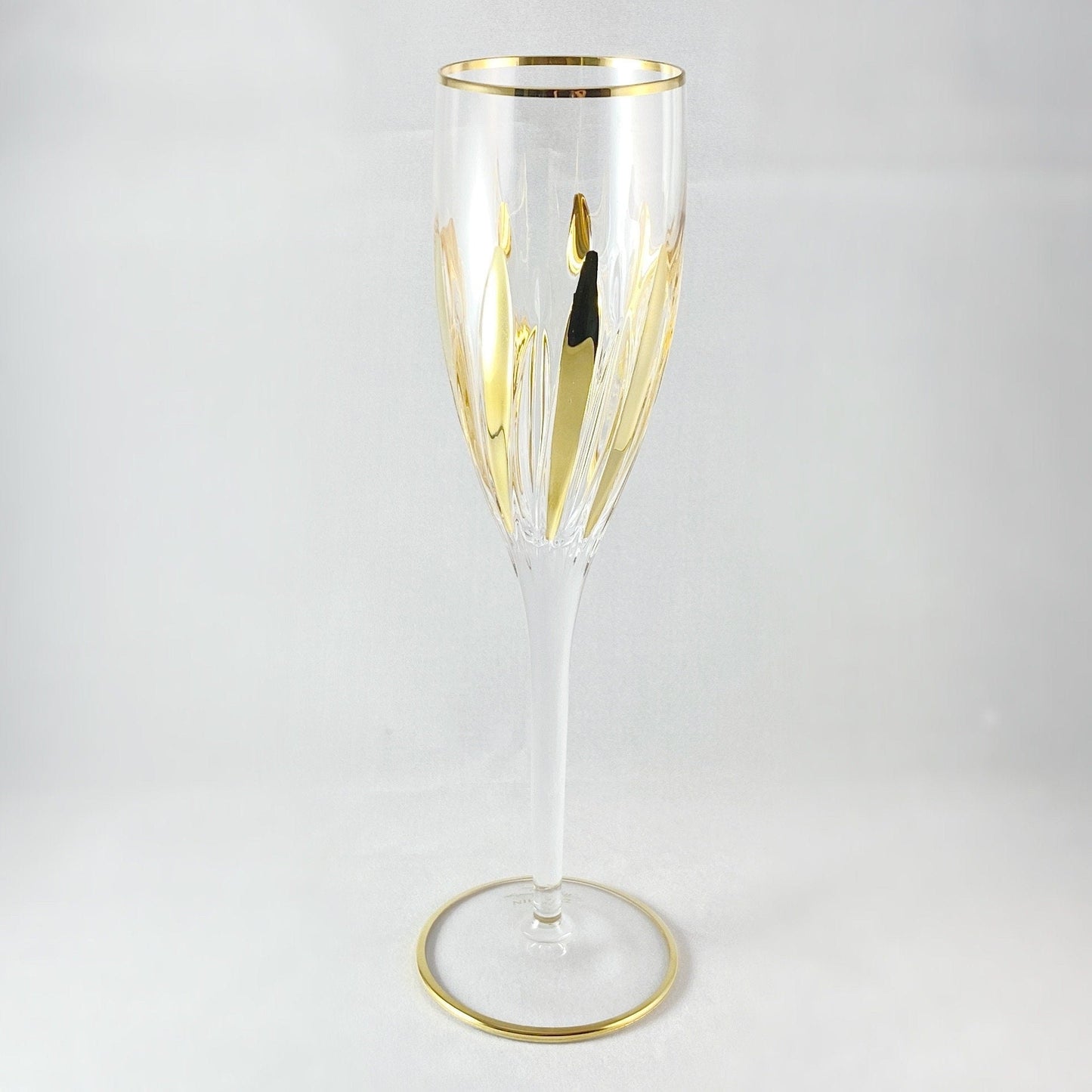 24 Kt Gold Venetian Incantos Champagne Flute - Handmade in Italy, Colorful Murano Glass