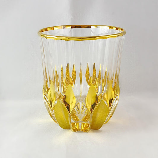 24kt Gold Venetian Glass Adagio Whiskey Glass - Handmade in Italy, Colorful Murano Glass