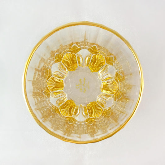 24kt Gold Venetian Glass Adagio Whiskey Glass - Handmade in Italy, Colorful Murano Glass