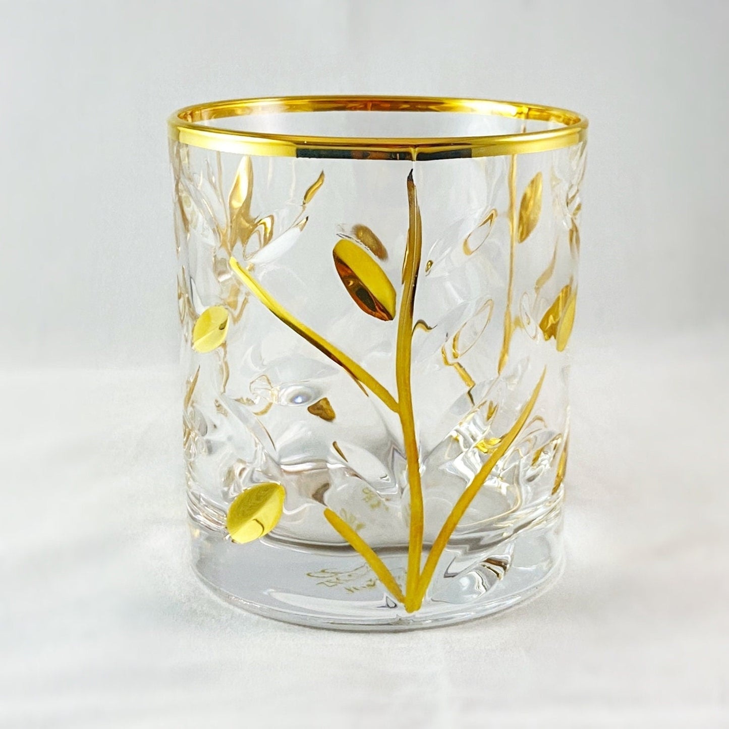 24kt Gold Venetian Glass Tree of Life Whiskey Glass - Handmade in Italy, Colorful Murano Glass