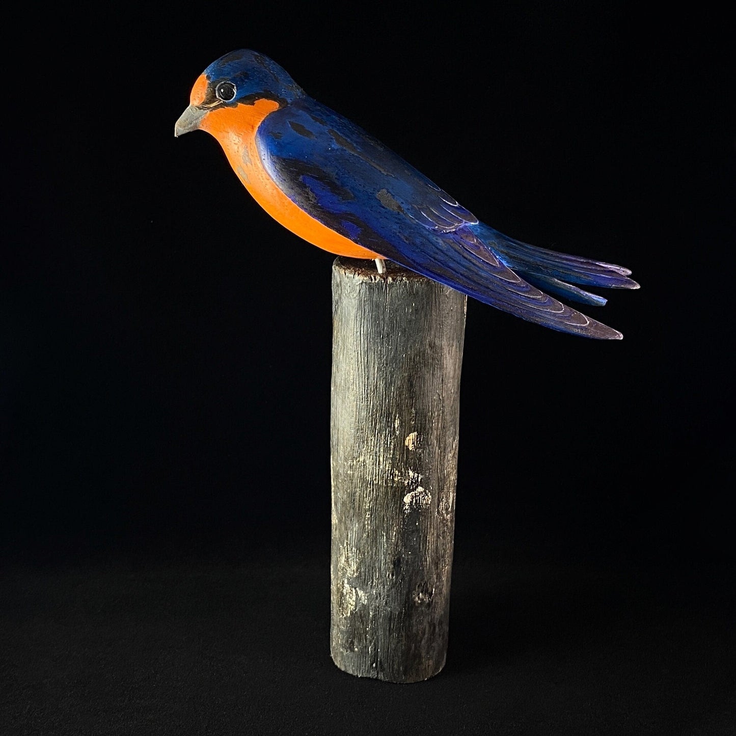 9 Inch Handmade, Hand-painted Wooden Barn Swallow