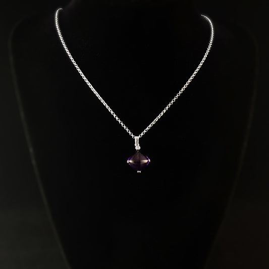 925 Sterling Silver and Amethyst Pendant - Elle Jewelry