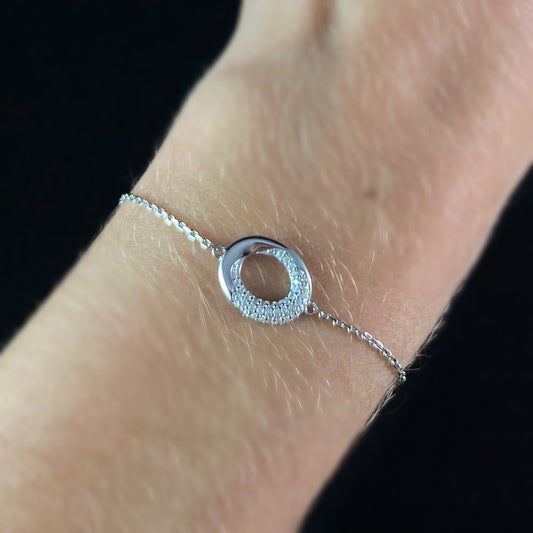 925 Sterling Silver and CZ Crystal Bracelet - Elle Jewelry