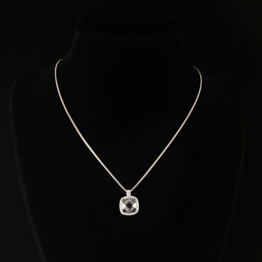 925 Sterling Silver and CZ Crystal Pendant - Elle Jewelry