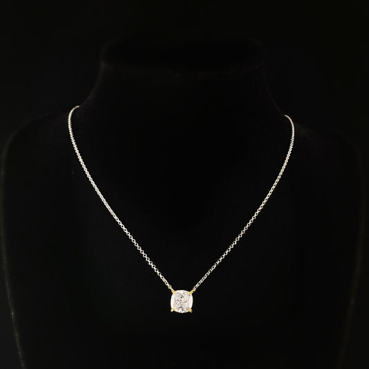 925 Sterling Silver and CZ Crystal Pendant with 18 Carat Yellow Gold Plated Silver Setting - Elle Jewelry