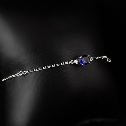 925 Sterling Silver and Sapphire Bracelet - Elle Jewelry