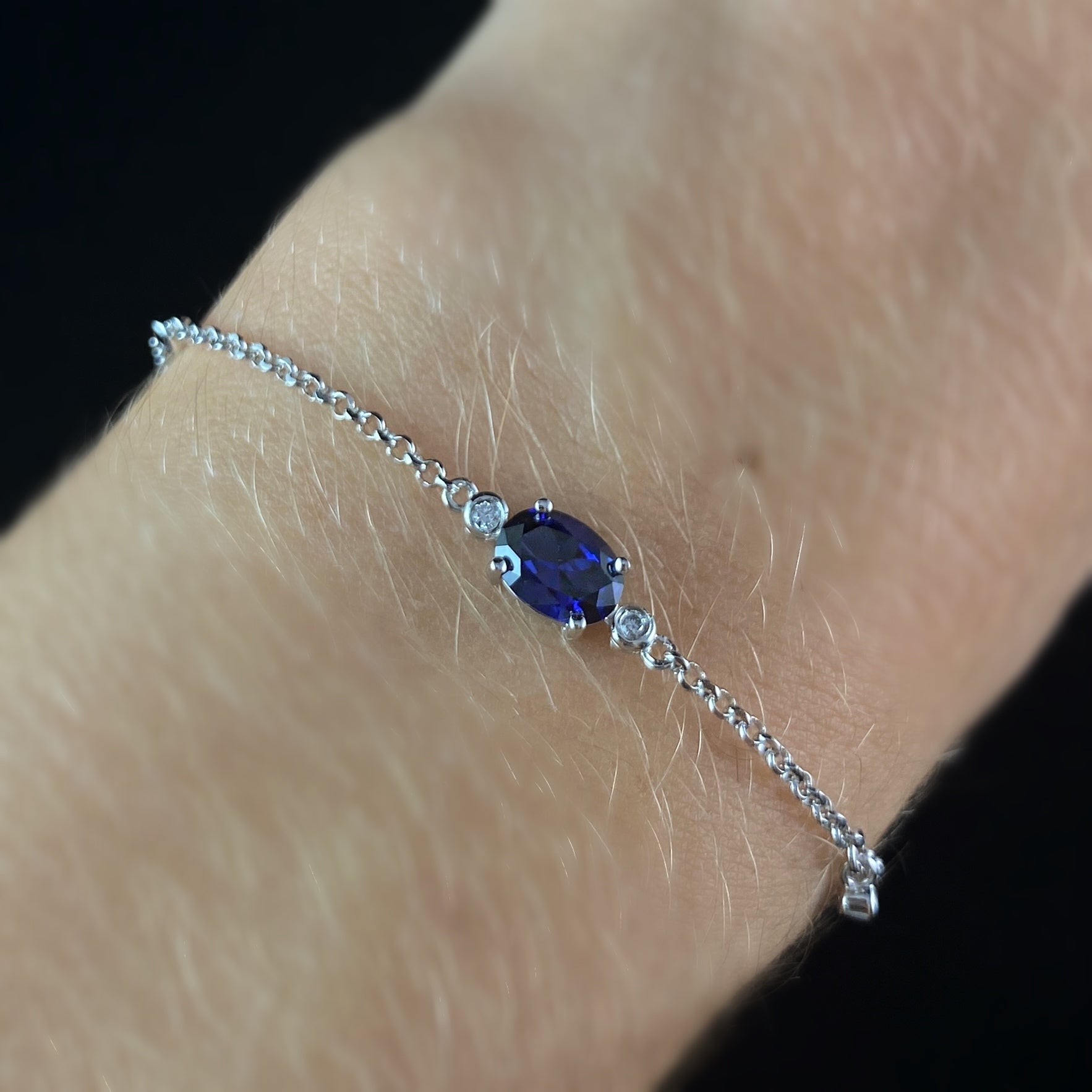 925 Sterling Silver and Sapphire Bracelet - Elle Jewelry