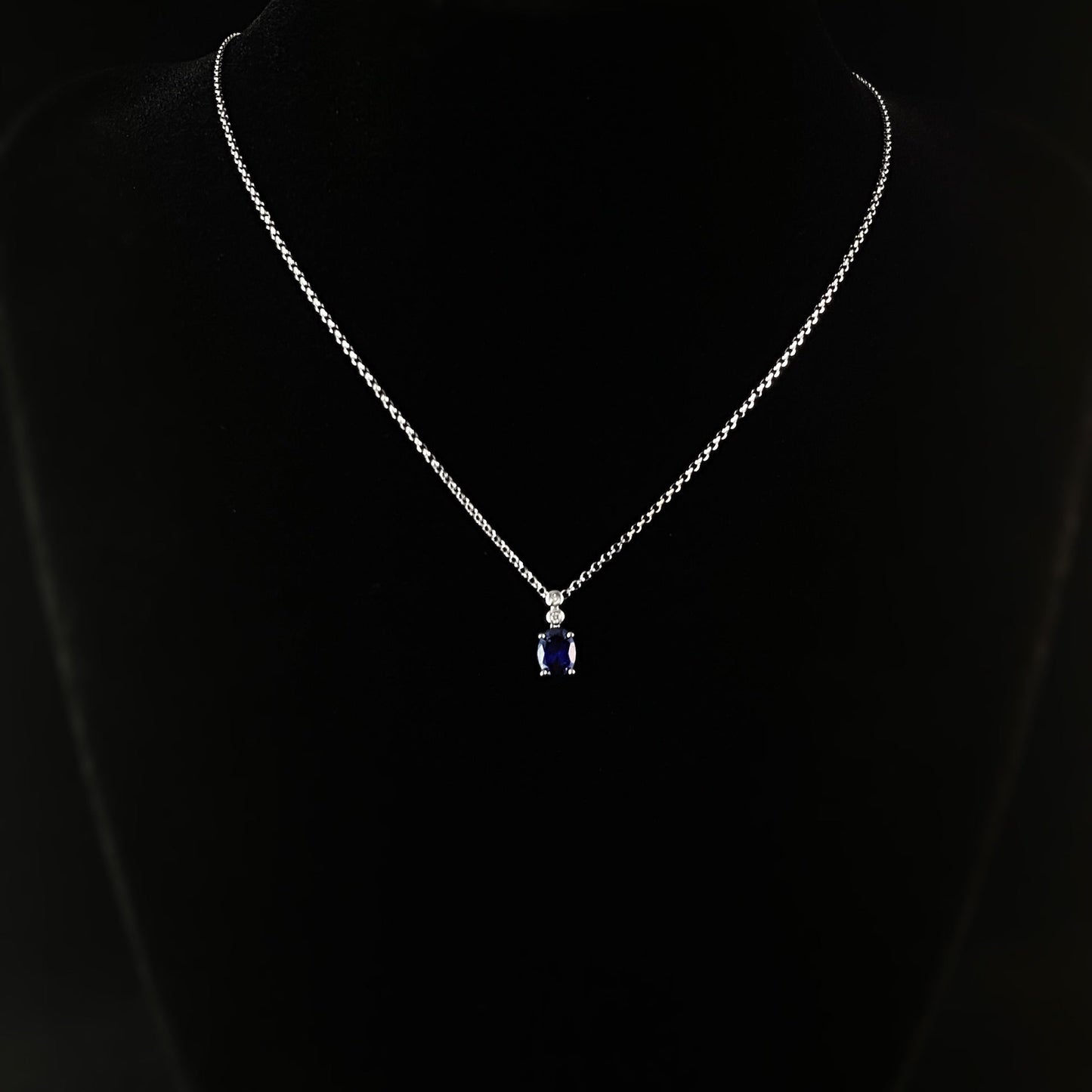 925 Sterling Silver and Sapphire Pendant - Elle Jewelry
