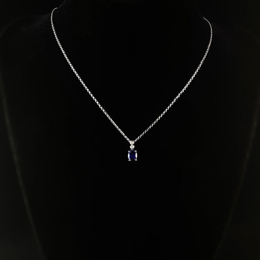 925 Sterling Silver and Sapphire Pendant - Elle Jewelry