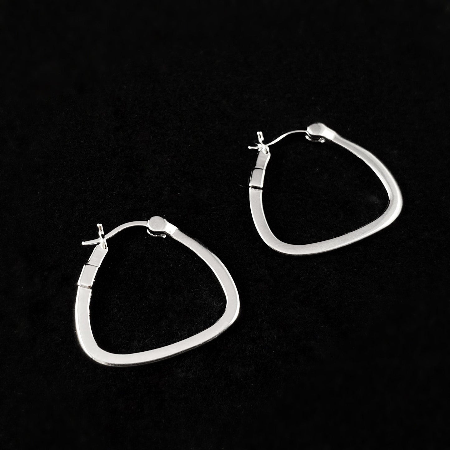 925 Sterling Silver Flat Bottom Hoop Earrings - Elle Jewelry