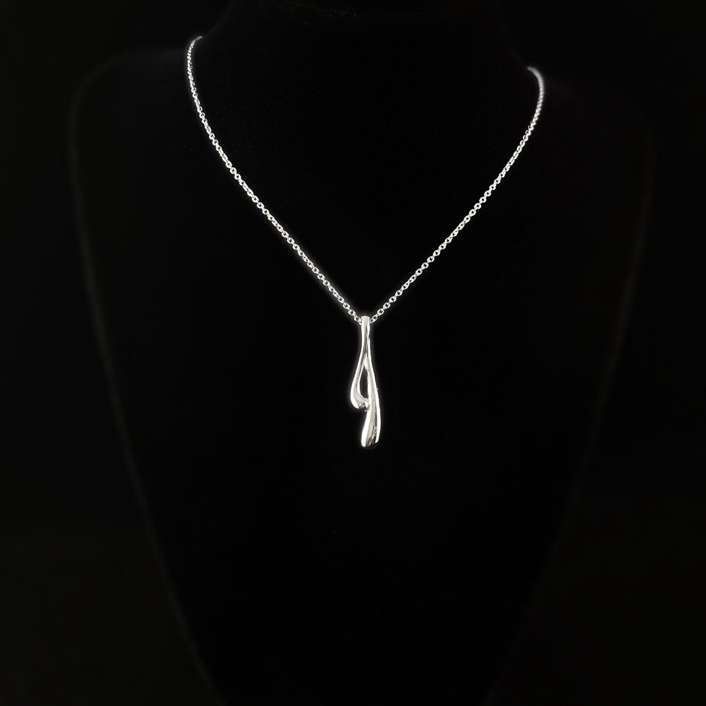 925 Sterling Silver Teardrop Melt Necklace - Elle Jewelry