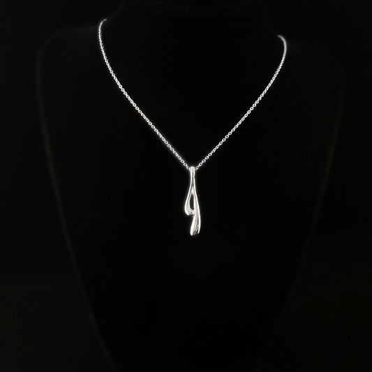 925 Sterling Silver Teardrop Melt Necklace - Elle Jewelry