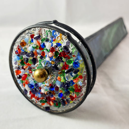 9.5 Inch Blue/Green Opal Glass Double Wheel Kaleidoscope