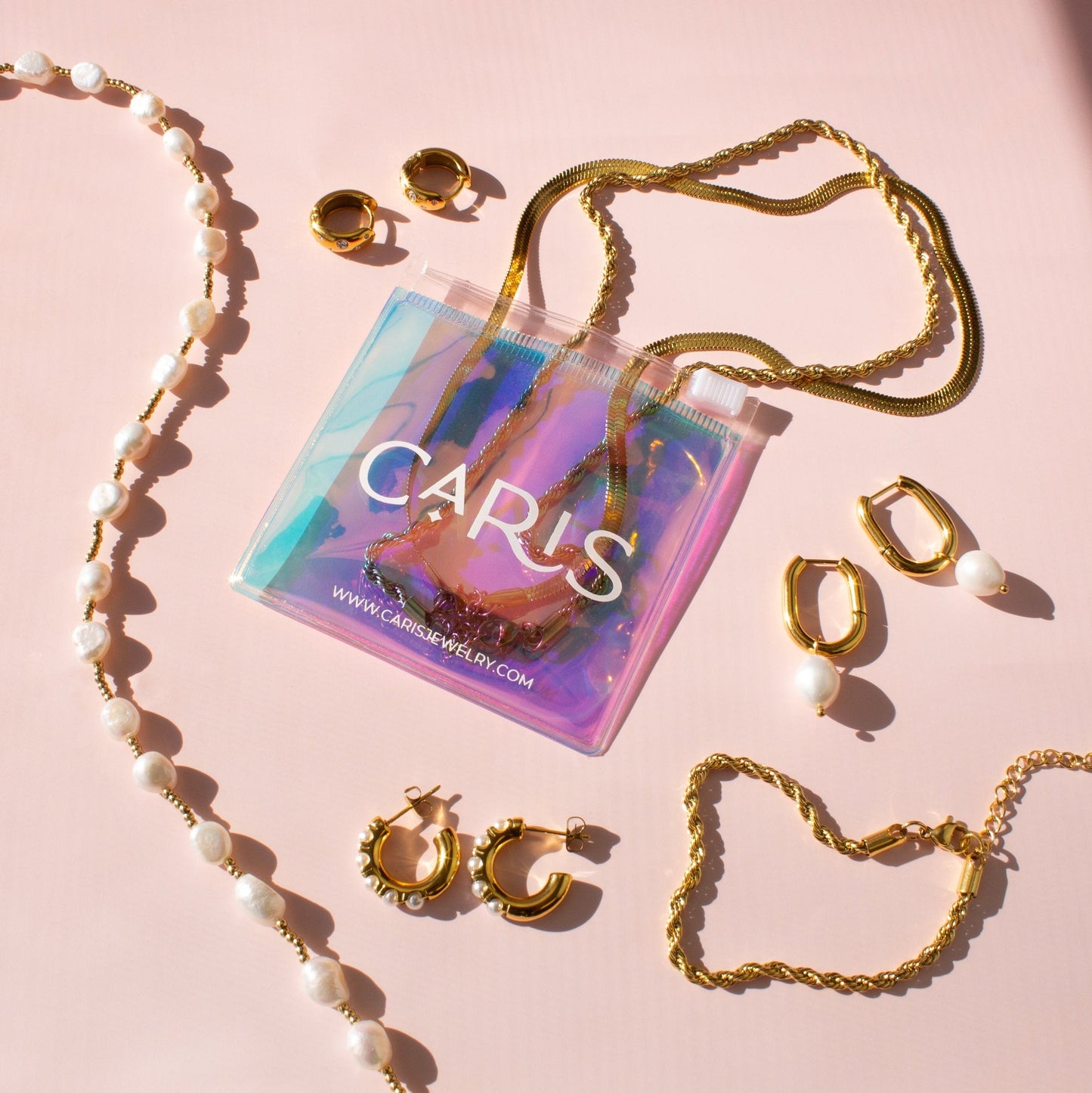 Gracie Pearl Hoop Earrings