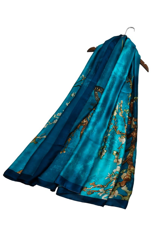 Van Gogh Almond Blossom Print Silk Scarf