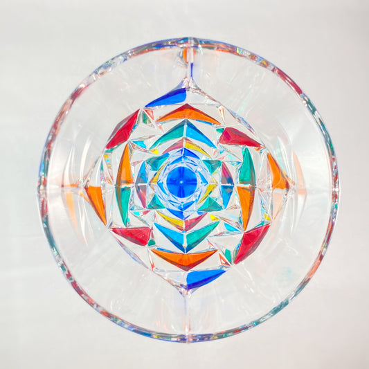 Aqua Blue Stem Venetian Glass Glacier Wine Glass - Handmade in Italy, Colorful Murano Glass