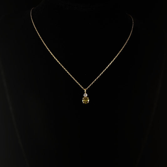 August Birthstone Necklace Peridot - Classic Gold Minimalist