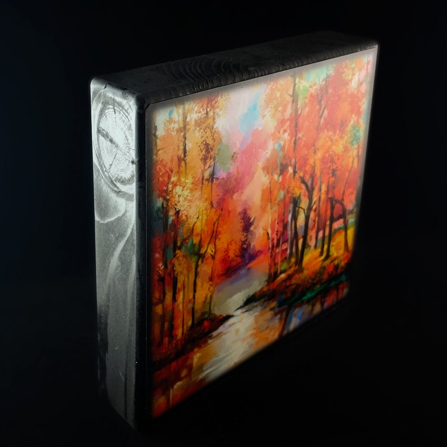 Autumn On The River, Art Block - Unique Home/Office Decor