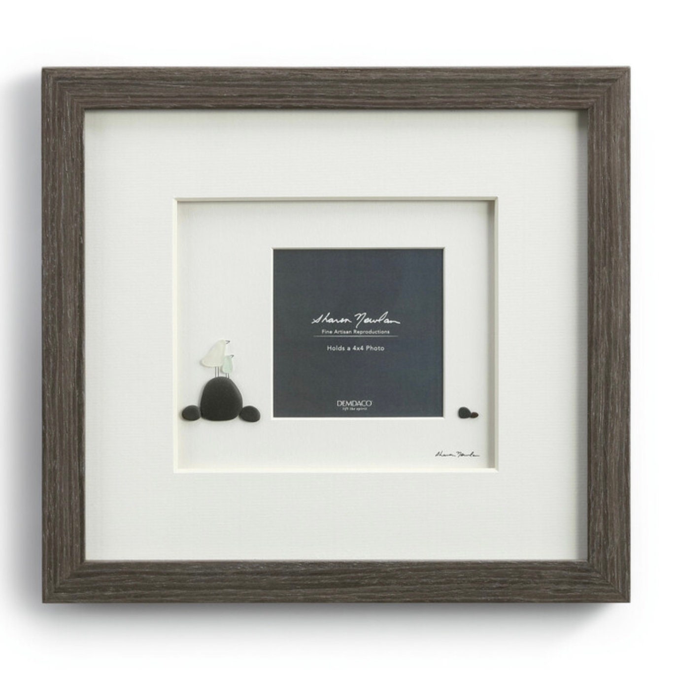 Baby Bird Photo Frame, Sharon Nowlan Pebble Art