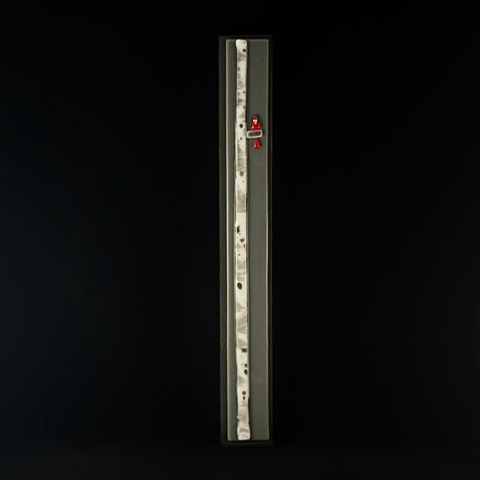 Birch Tree and Cardinal Handmade Glass Wall Decor, Gray - Made in USA