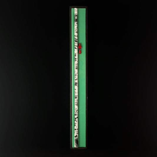 Birch Tree and Cardinal Handmade Glass Wall Decor, Green - Made in USA