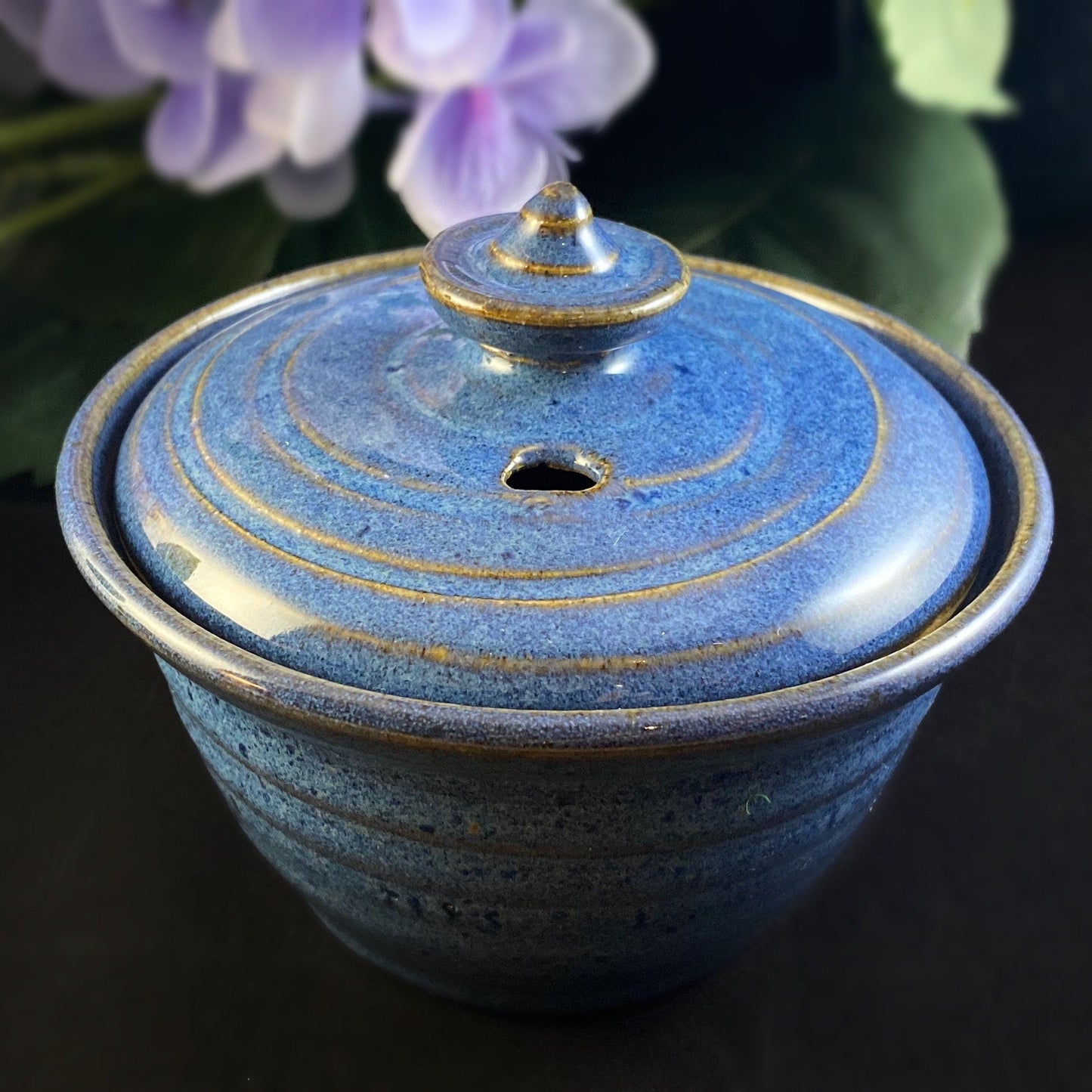 Blue Ceramic Egg Cooker - Handmade Handcrafted Pottery Made in America