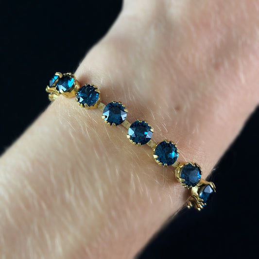 Blue Swarovski Crystal Bracelet - La Vie Parisienne by Catherine Popesco