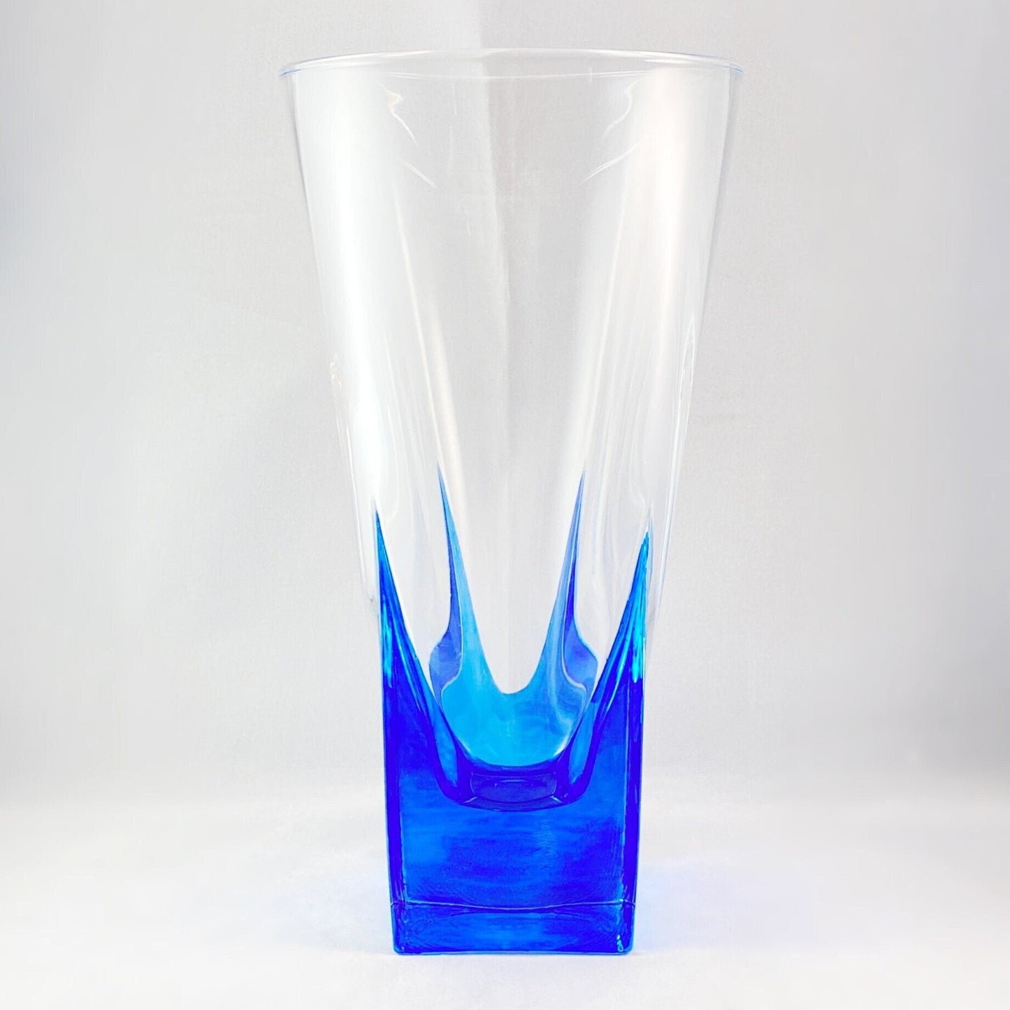 Blue Venetian Glass Fusion Vase - Handmade in Italy, Colorful Murano Glass Statement Vase