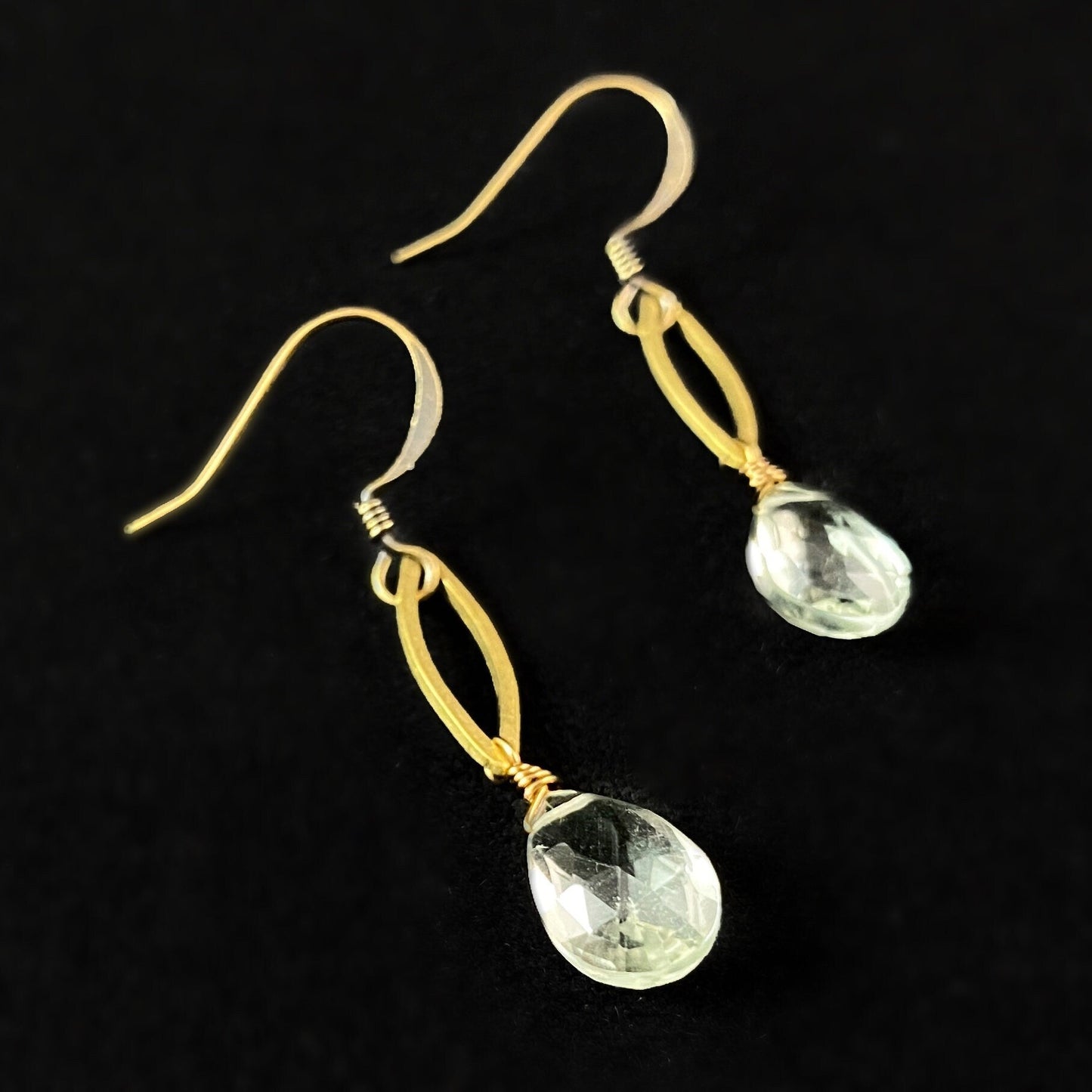Boho Green Amethyst Dainty Marquise Earrings