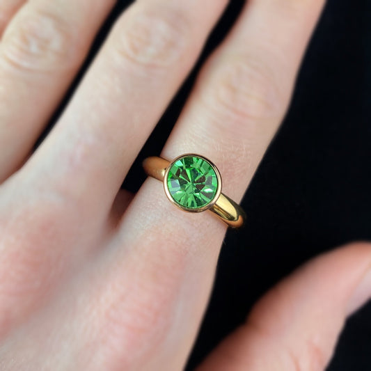 Bottone 10mm Rose Gold - Peridot Interchangeable QUDO Stone