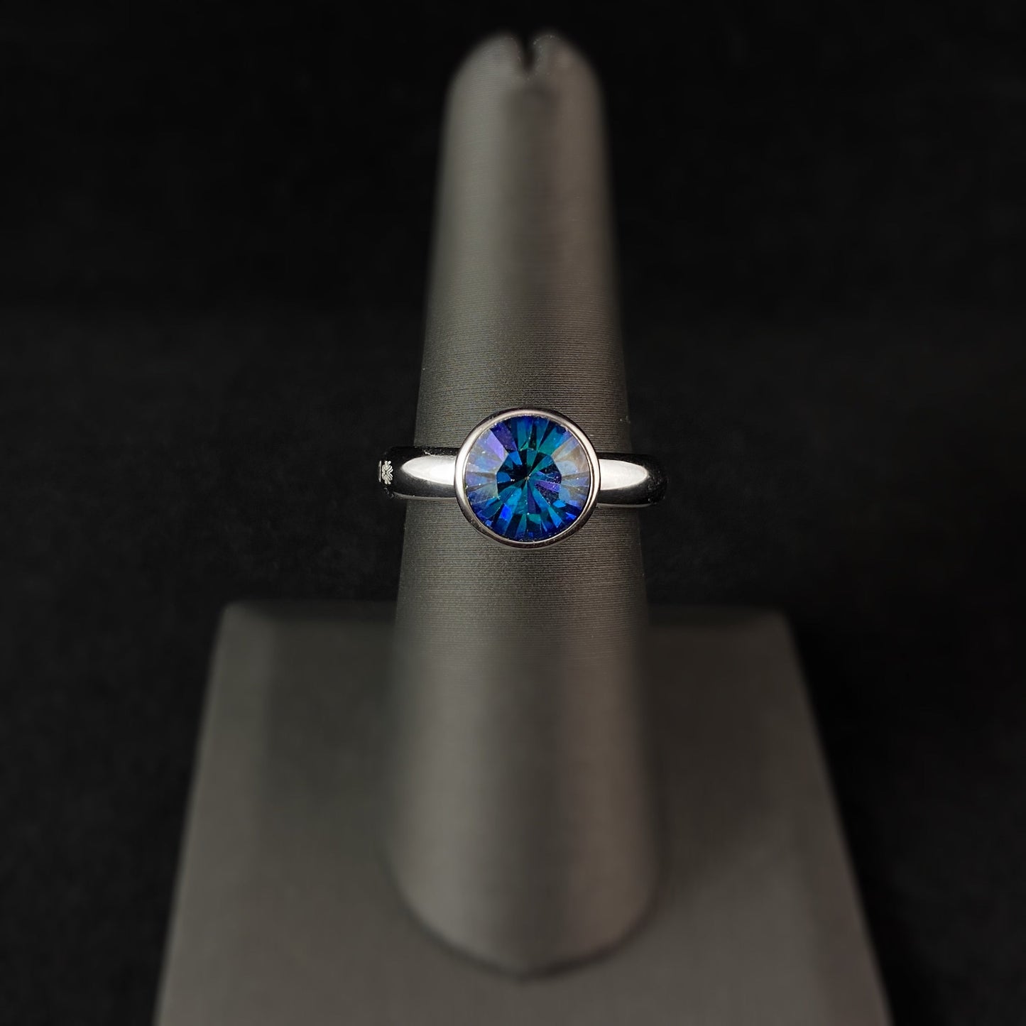 Bottone 10mm Silver - Bermuda Blue Interchangeable QUDO