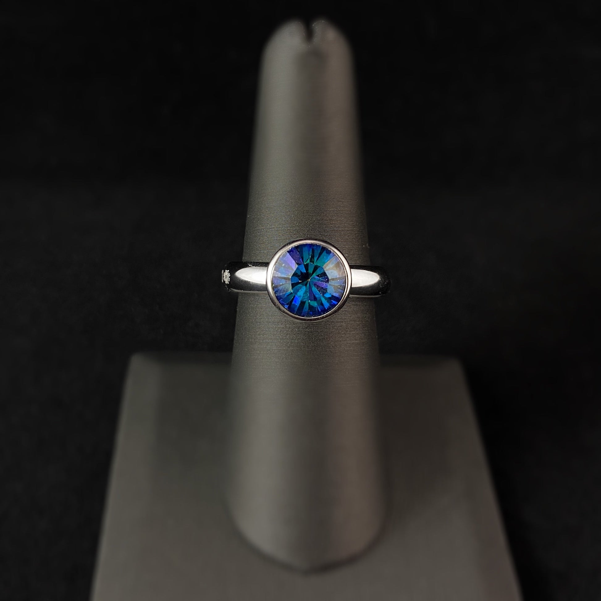 Bottone 10mm Silver - Bermuda Blue Interchangeable QUDO