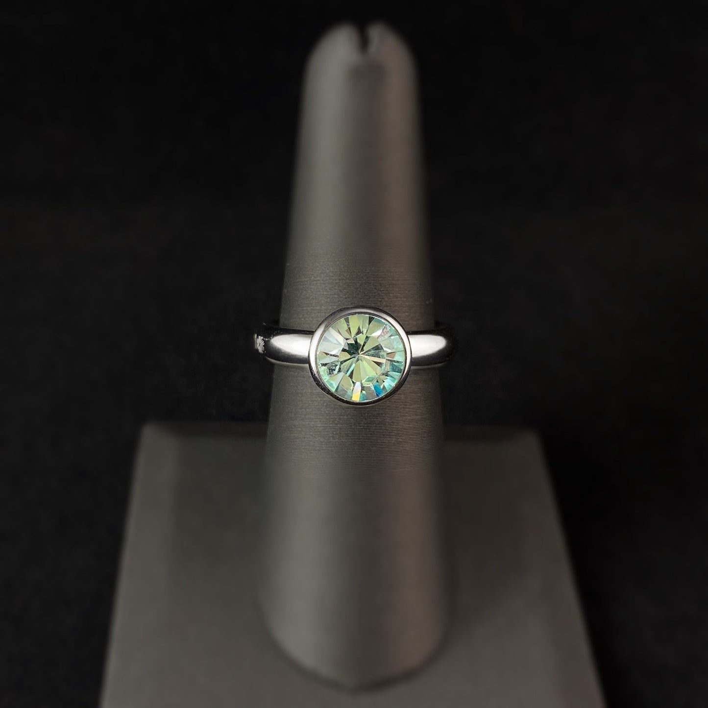Bottone 10mm Silver - Chrysolite Interchangeable QUDO Stone