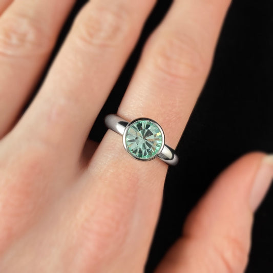 Bottone 10mm Silver - Chrysolite Interchangeable QUDO Stone