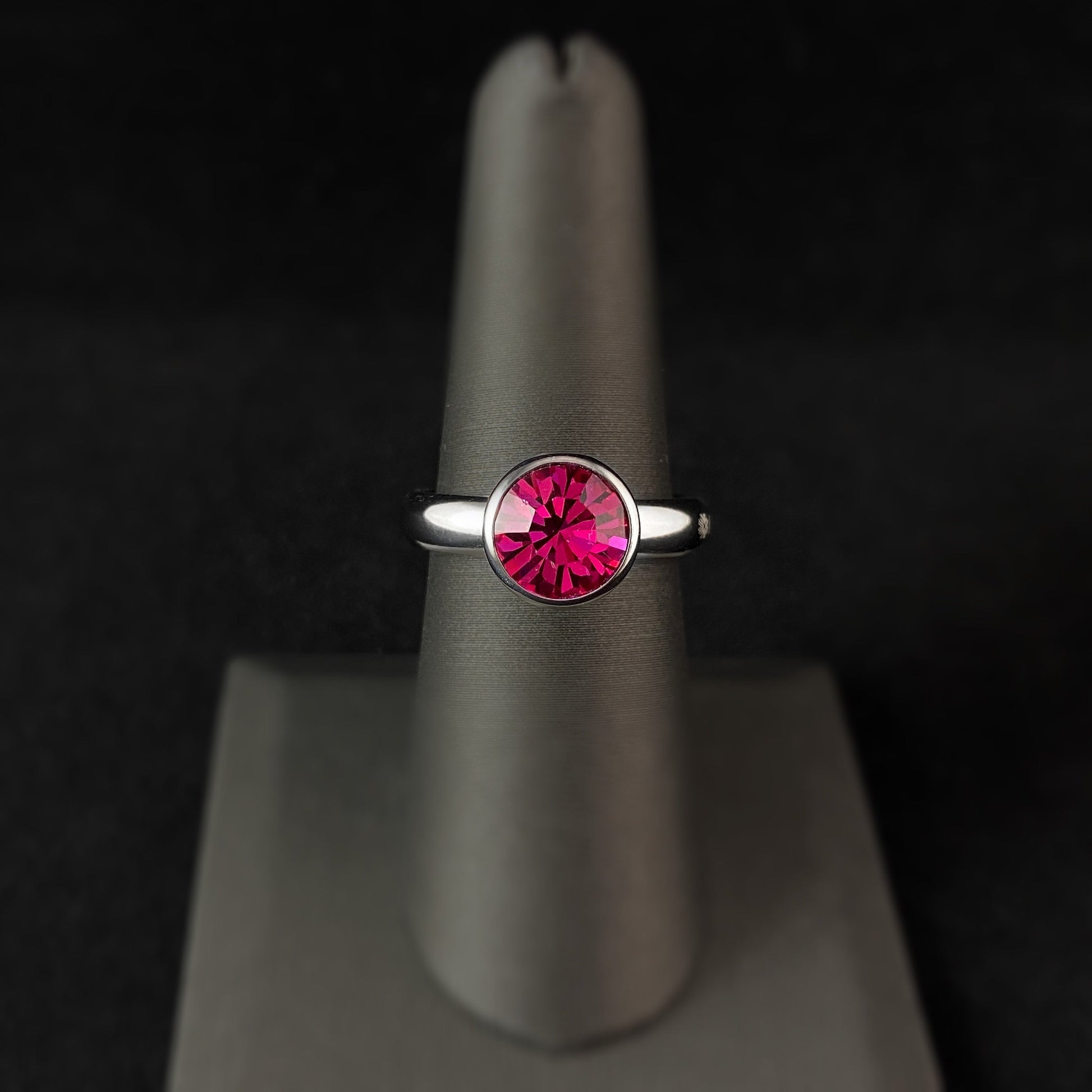 Bottone 10mm Silver - Fuchsia Interchangeable QUDO Stone