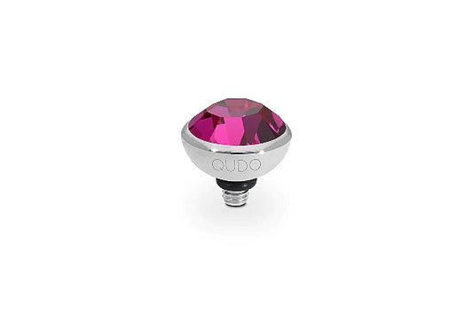 Bottone 10mm Silver - Fuchsia Interchangeable QUDO Stone