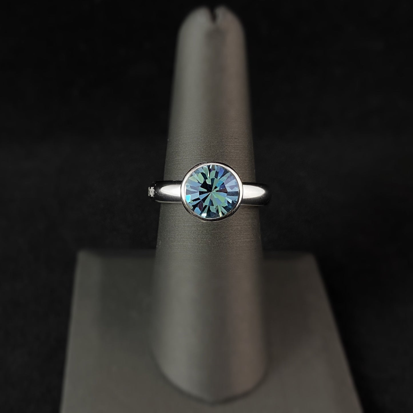 Bottone 10mm Silver - Smoked Sapphire Interchangeable QUDO