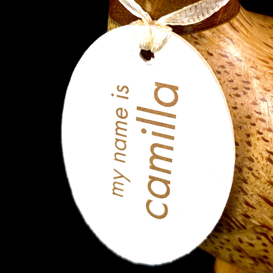 Camilla - Hand-carved and Hand-painted Bamboo Duck