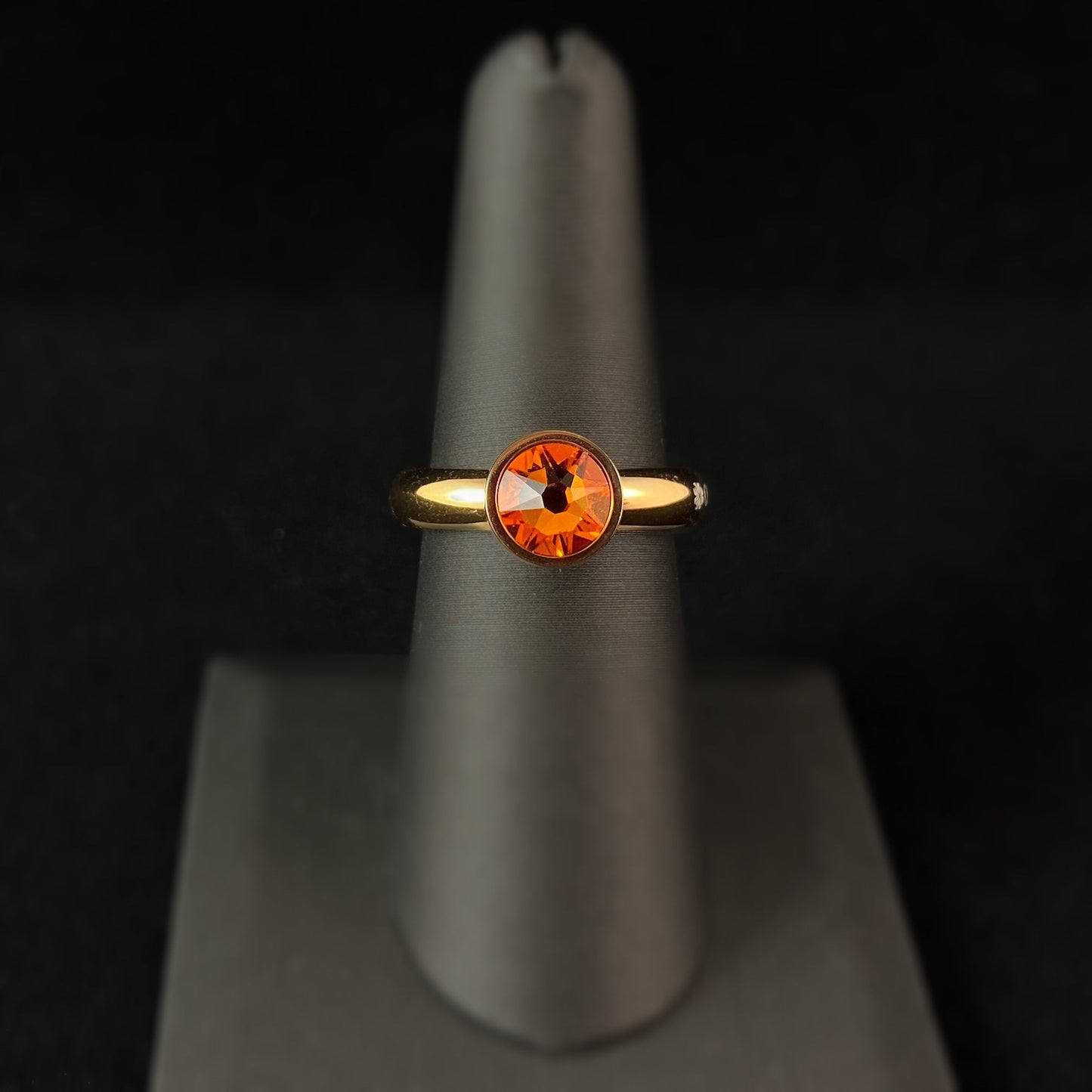 Canino 9mm Rose Gold - Tangerine Interchangeable QUDO Stone