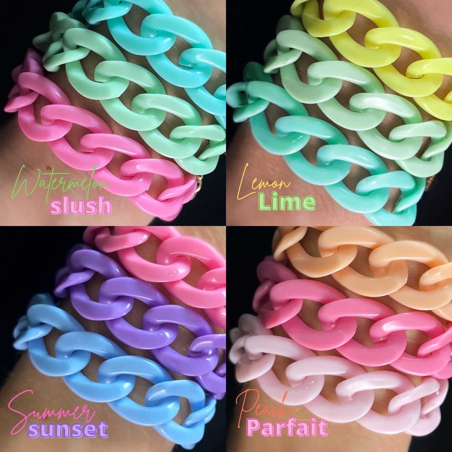 Chunky Chain Link Bracelet - Blue