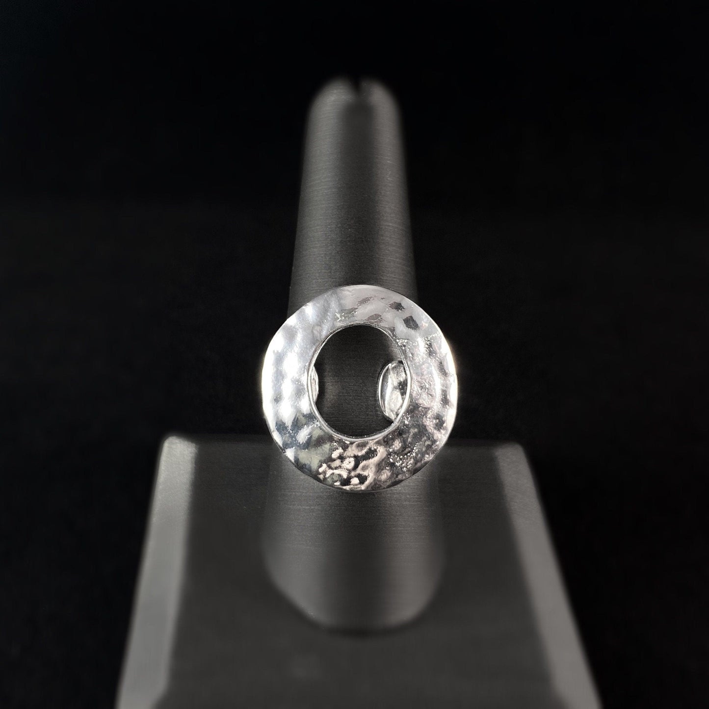 Chunky Silver Circle Statement Ring - Handmade Nickel Free Ulla Jewelry