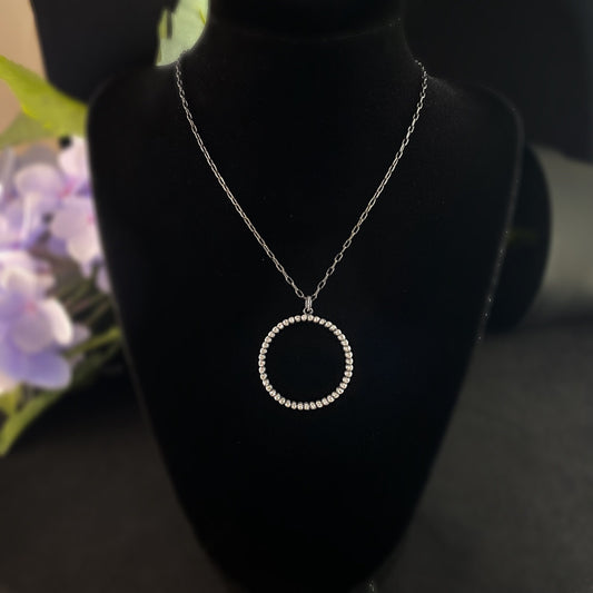 Circle Swarovski Crystal Pendant Necklace, Clear - La Vie Parisienne by Catherine Popesco