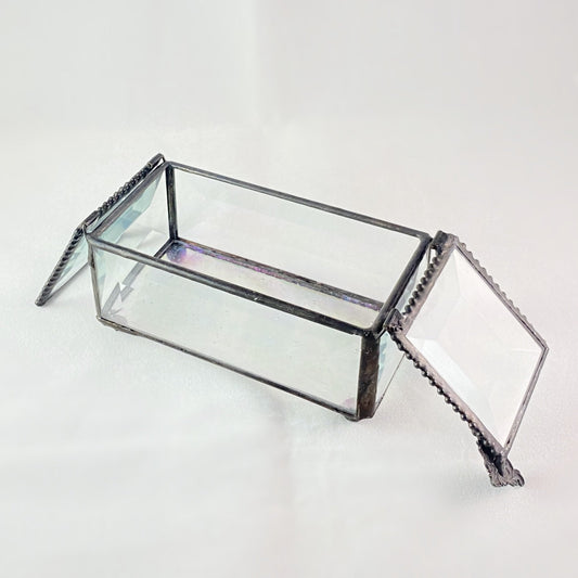 Clear Beveled Glass Decorative Keepsake Jewelry Box
