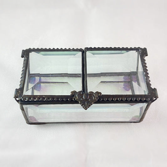 Clear Beveled Glass Decorative Keepsake Jewelry Box