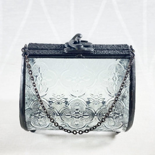 Clear Glass Decorative Keepsake Jewelry Box - Vintage