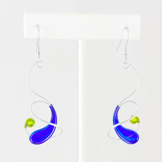 Colorful Resin Dipped Kinetic Earrings, Handmade in USA