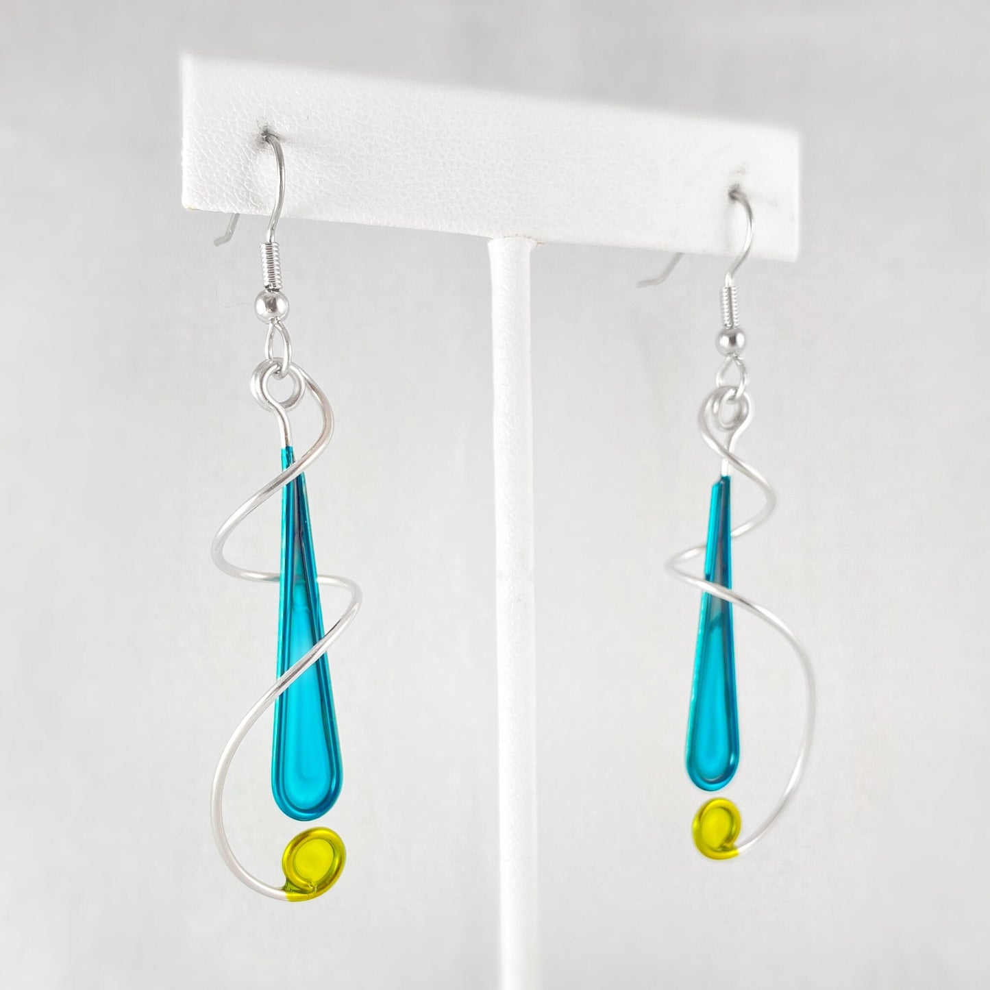 Colorful Resin Dipped Kinetic Earrings, Handmade in USA